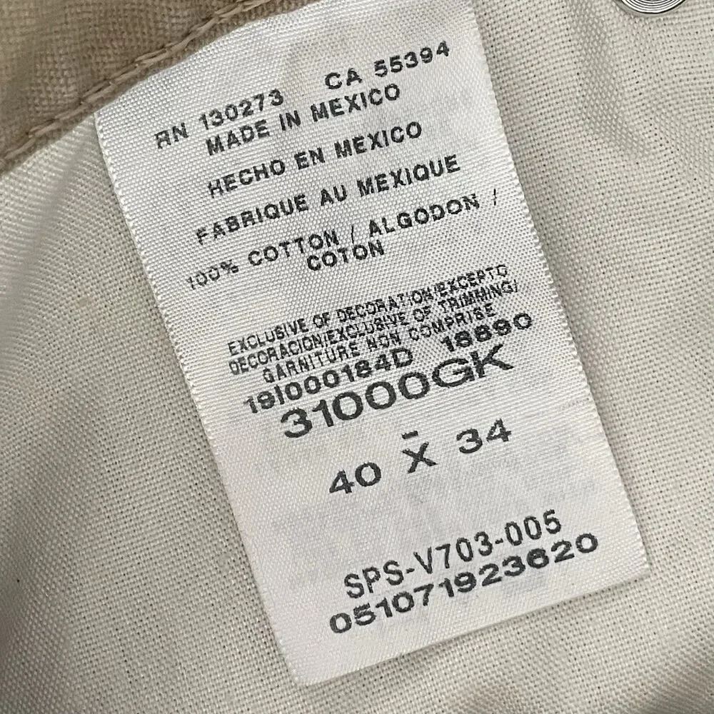 Wrangler Rugged Wear Jeans Men's 40x34 Khaki Cotton Twill Denim 5 Pocket 31000GK